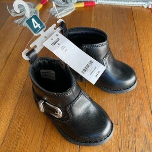 OshKosh B'gosh Toddler Black Ankle Boots with Side Buckle